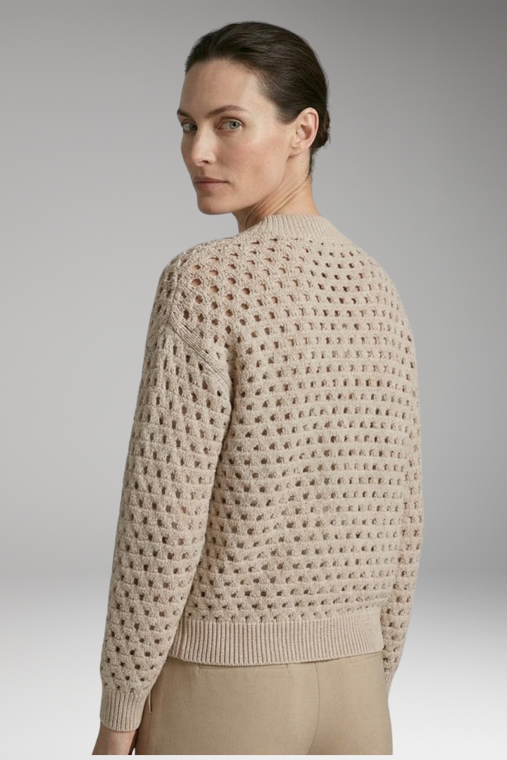 Women's Cardigan with Zip Closure and Ribbed Hem