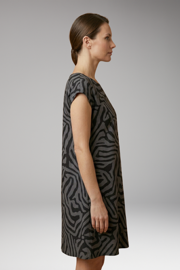 Women's Casual Midi Dress with A-Line Fit and Flared Sleeves