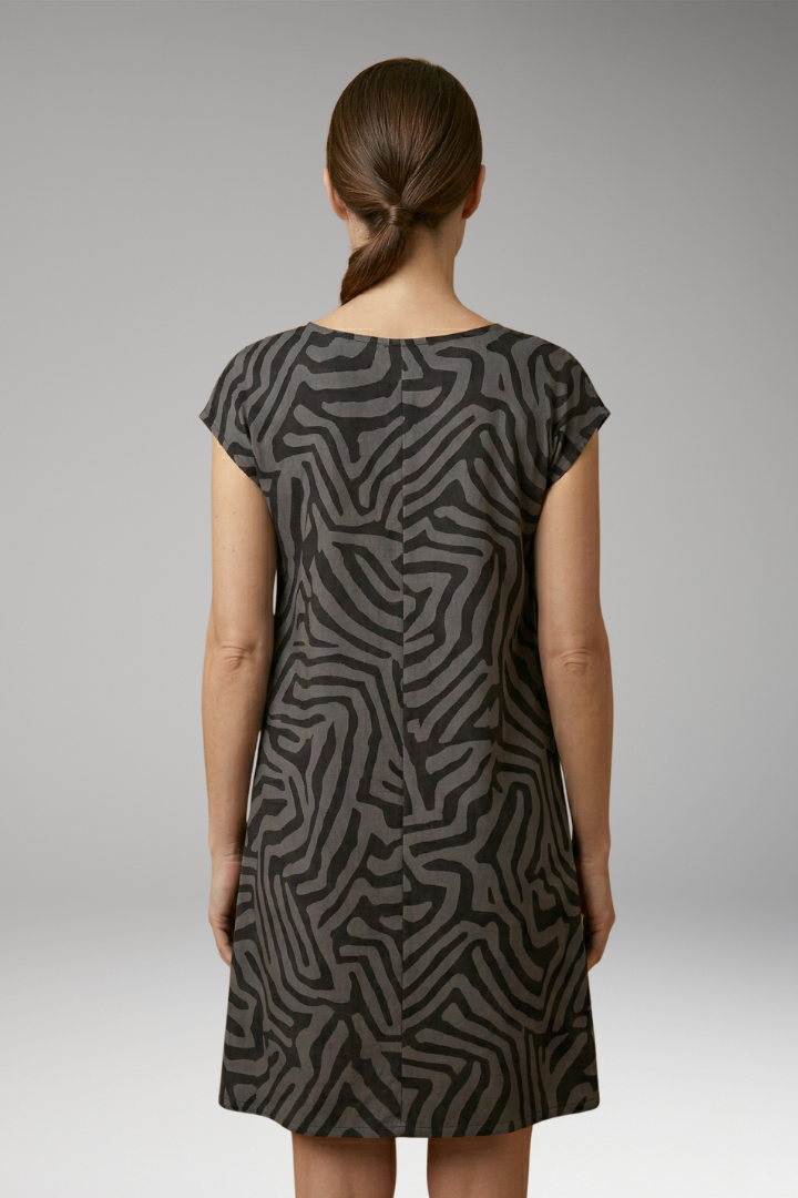 Women's Casual Midi Dress with A-Line Fit and Flared Sleeves