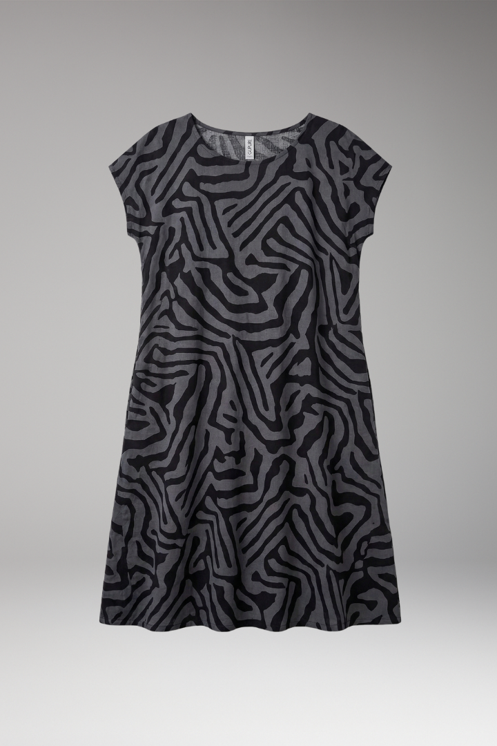 Women's Casual Midi Dress with A-Line Fit and Flared Sleeves