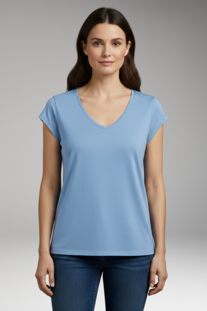 Women's Casual T-shirt with V-neck for Everyday Wear