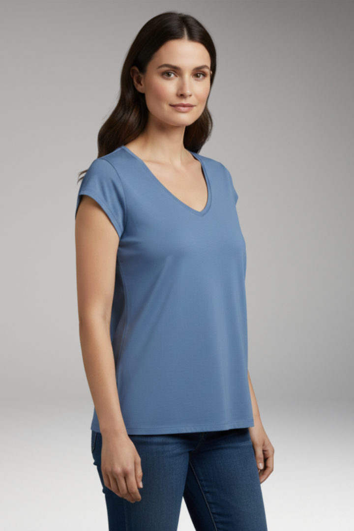 Women's Casual T-shirt with V-neck for Everyday Wear