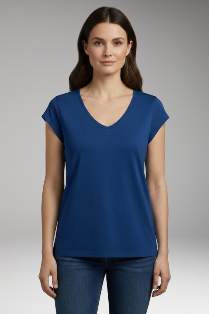 Women's Casual T-shirt with V-neck for Everyday Wear
