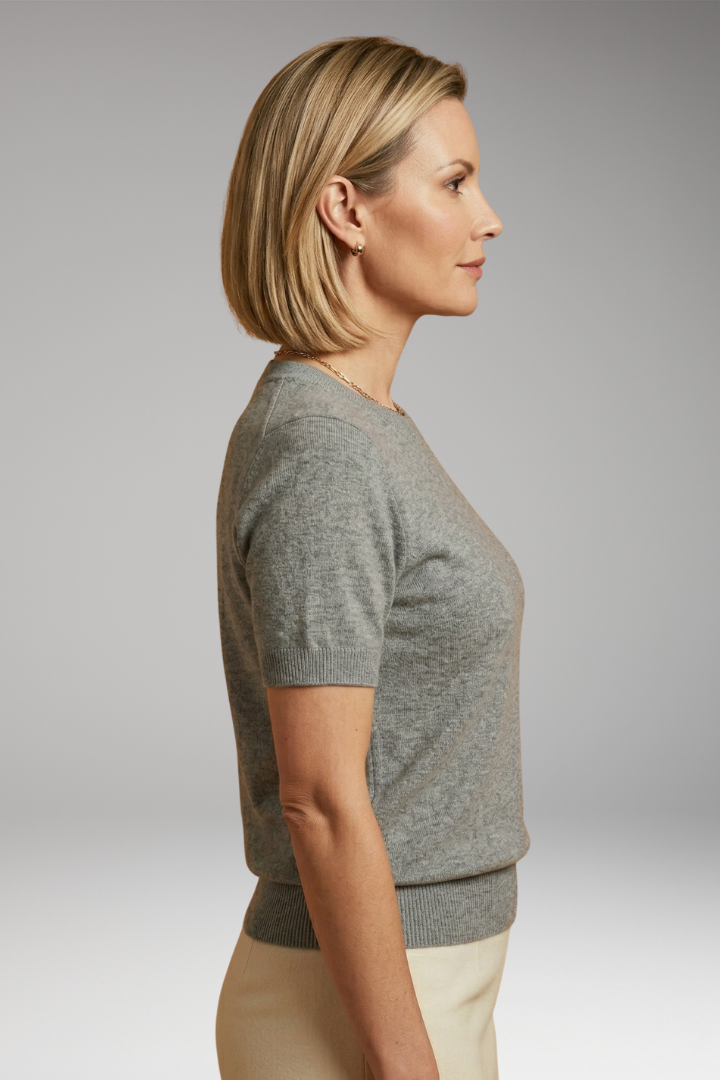 Women's Casual Top with Short Sleeves and Lightweight Material