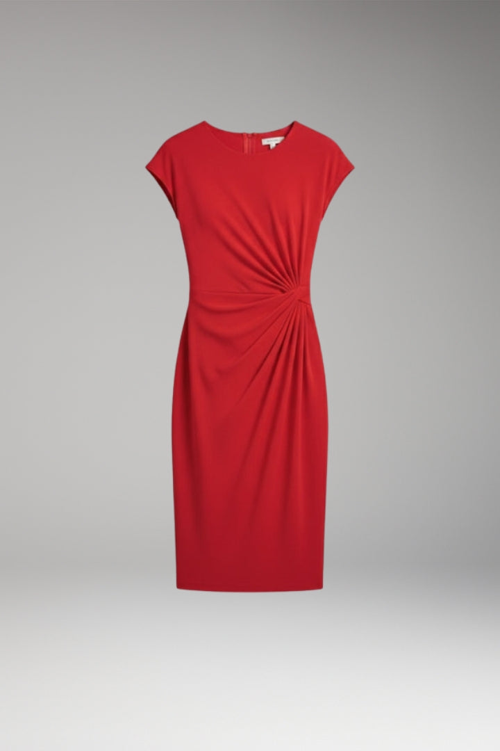 Women's Waist-Accentuated Style Dress with Short Sleeves
