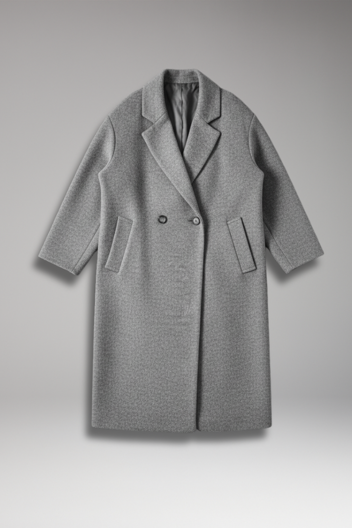 Women’s Coat with Lapel Collar and Long Length