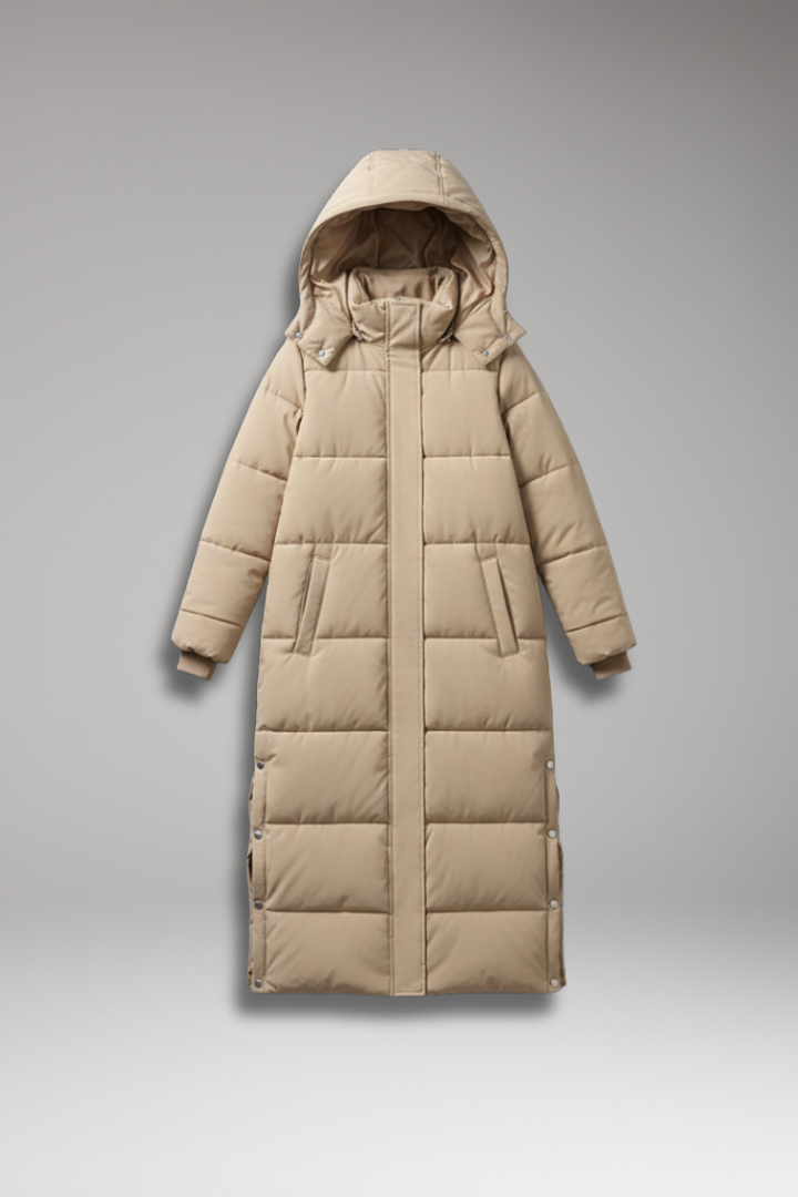 Women’s Coat with Quilted Surface and Long Length