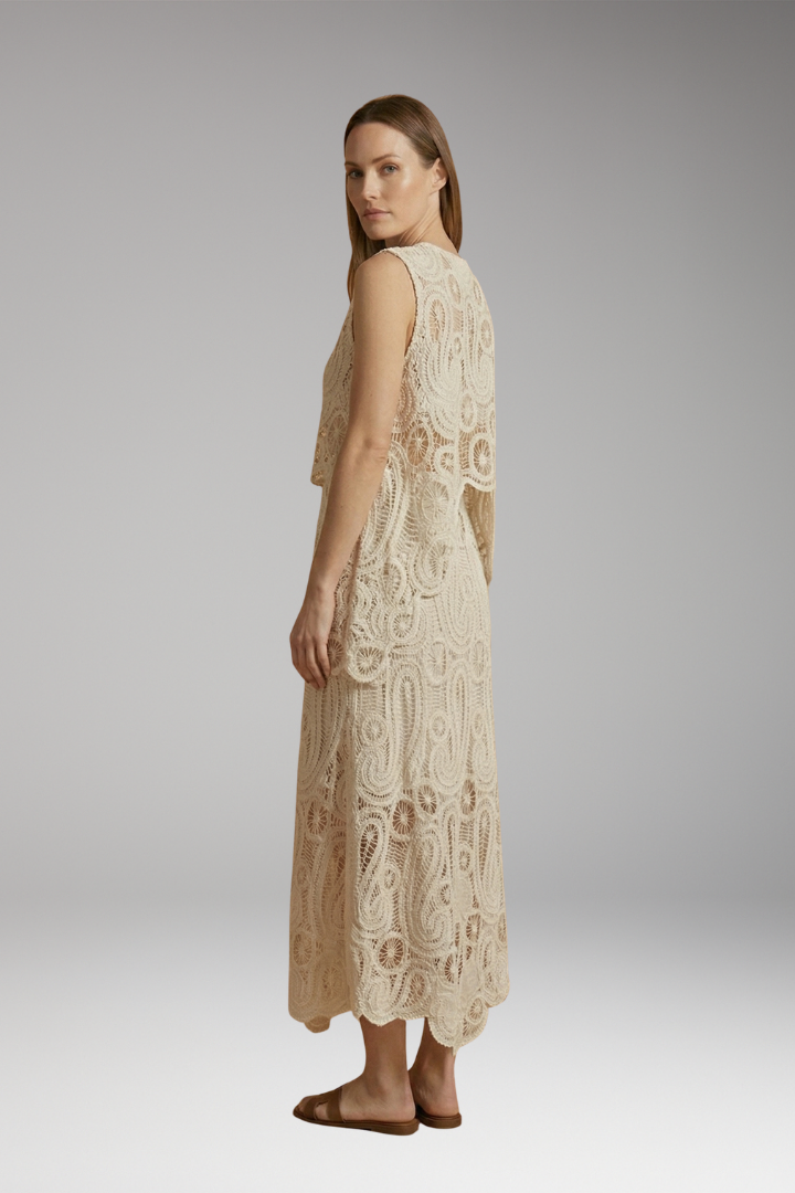Women's Crochet Sleeveless Tank and Skirt Set