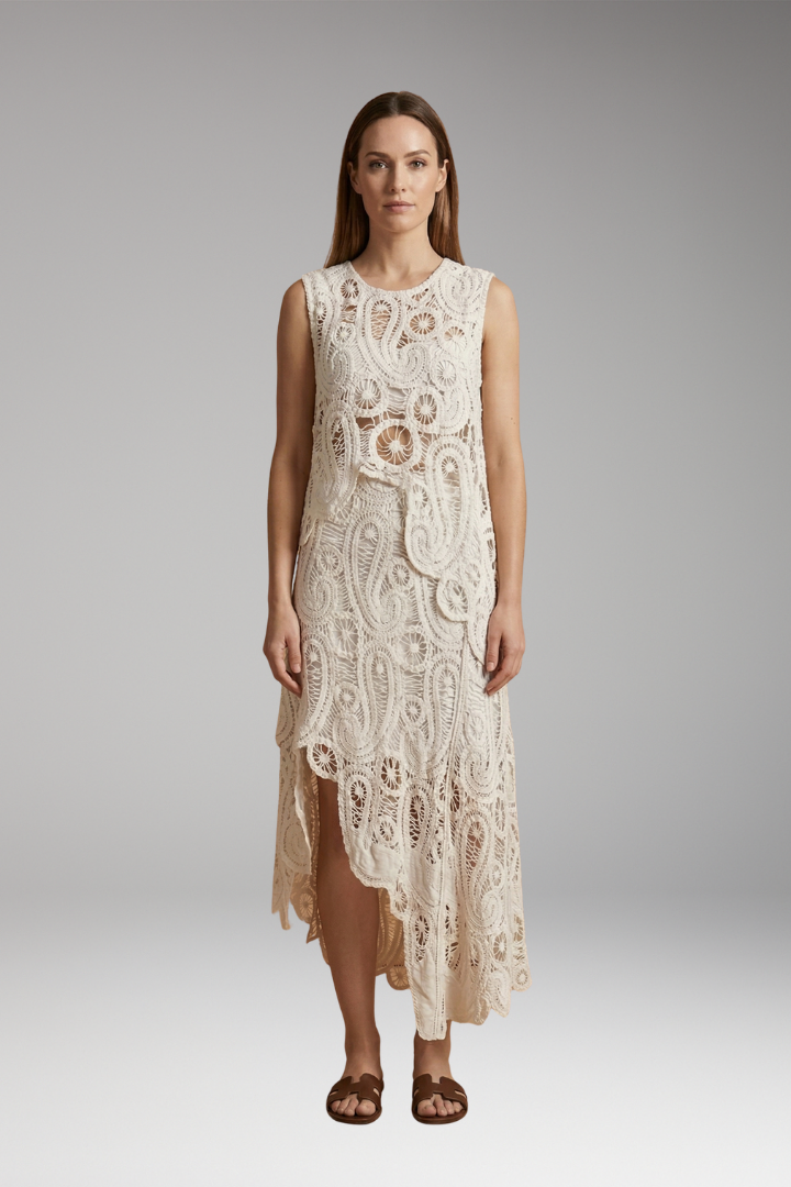 Women's Crochet Sleeveless Tank and Skirt Set