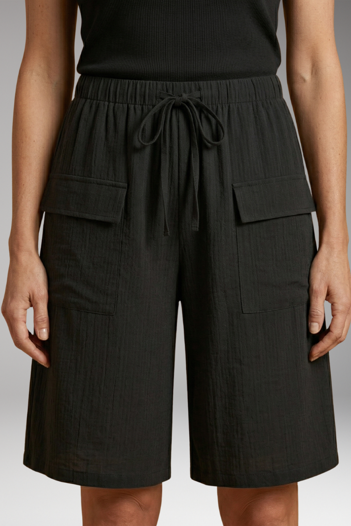 Women's Drawstring Shorts with Elastic Waistband and Soft-Touch Fabric