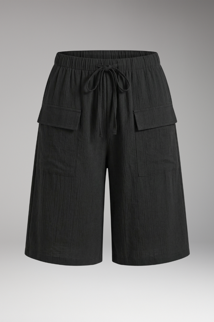 Women's Drawstring Shorts with Elastic Waistband and Soft-Touch Fabric