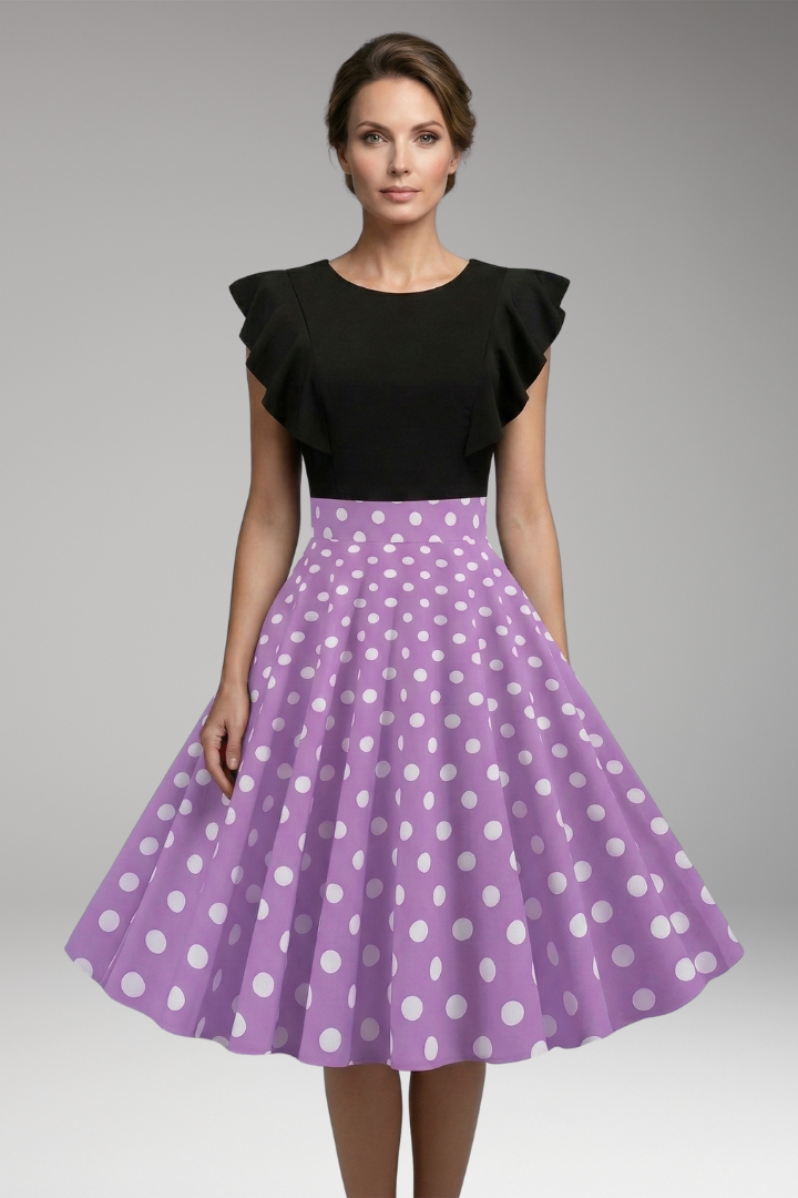 Women's Dress with Fitted Bodice and Flared Skirt