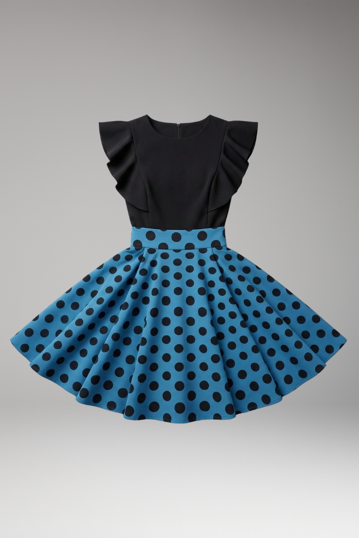 Women's Dress with Fitted Bodice and Flared Skirt