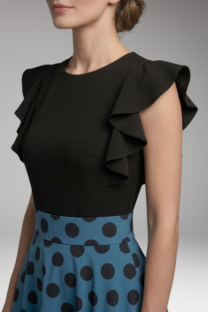 Women's Dress with Fitted Bodice and Flared Skirt
