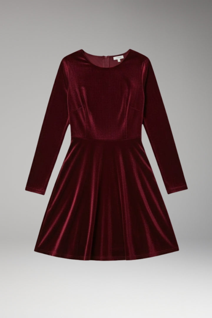 Women's Dress with Long Sleeves and Round Neckline