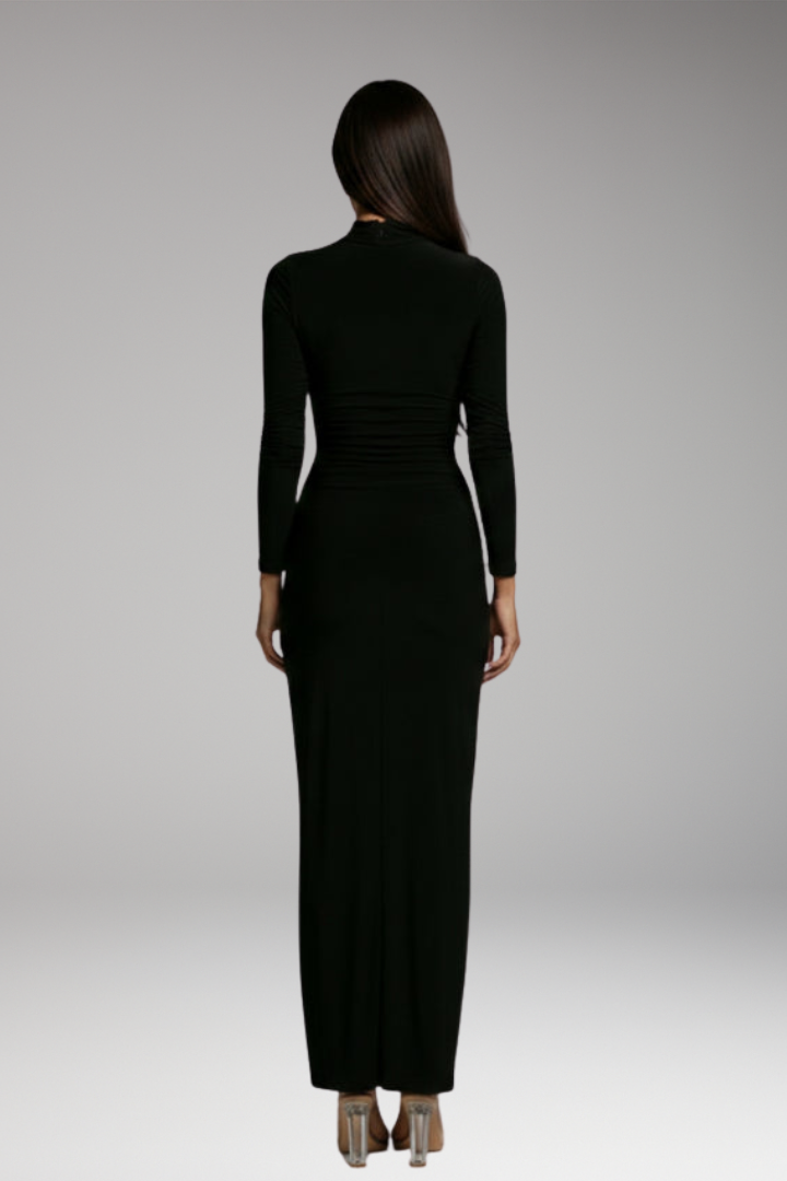Women's Dress with Long Sleeves and Structured Fit