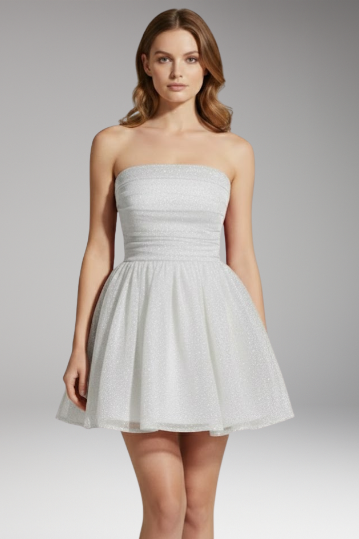 Women's Dress with Shimmering Effect and Large Bow