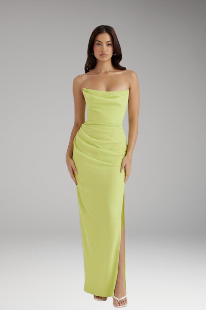 Women's Dress with Slit and Flowing Silhouette