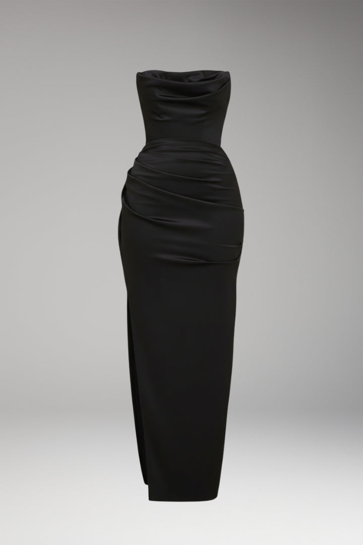 Women's Dress with Slit and Flowing Silhouette
