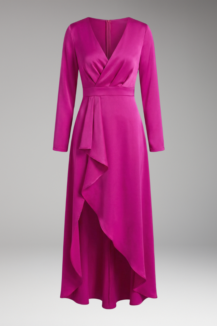 Women's Dress with V-Neck and Asymmetrical Shape