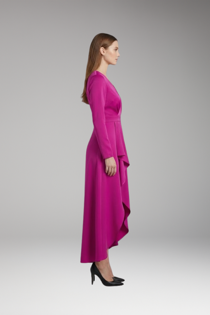 Women's Dress with V-Neck and Asymmetrical Shape