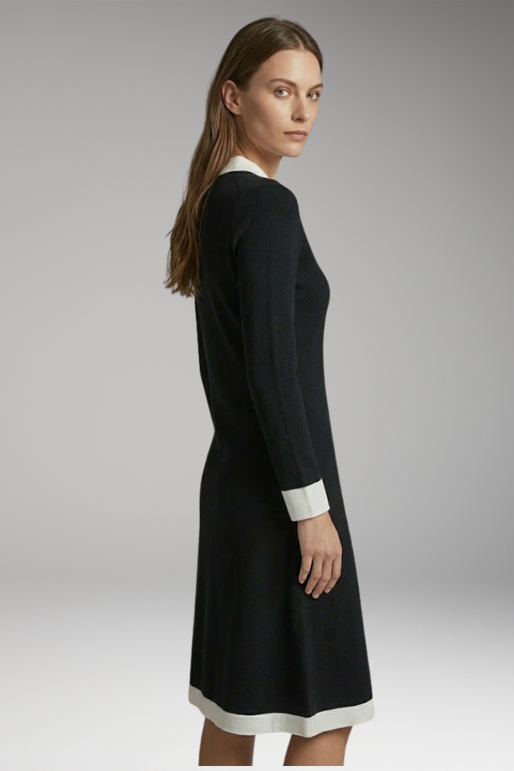 Women's Dress with V-Neck and Button Detailing