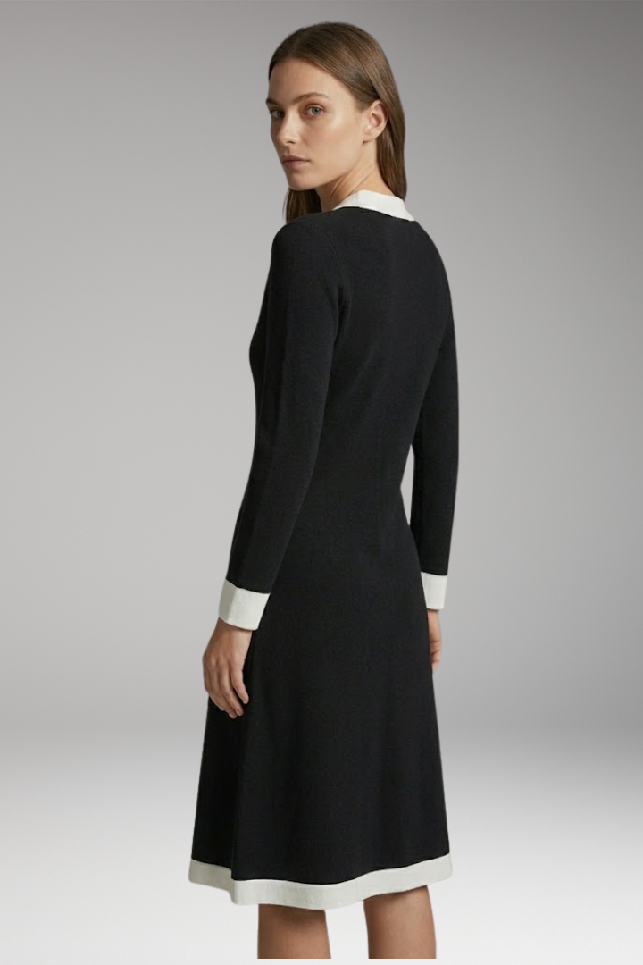 Women's Dress with V-Neck and Button Detailing