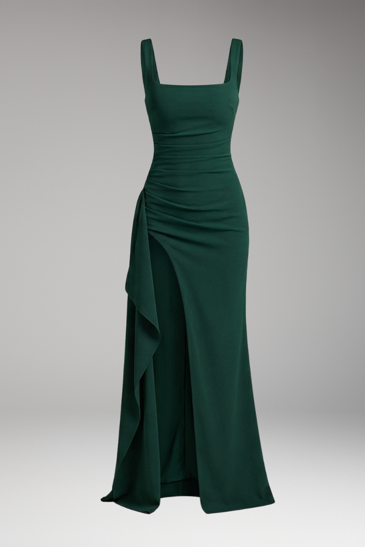 Women's Elegant Formal Slip Maxi Dress with Open Back