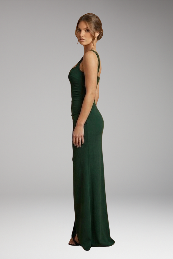 Women's Elegant Formal Slip Maxi Dress with Open Back