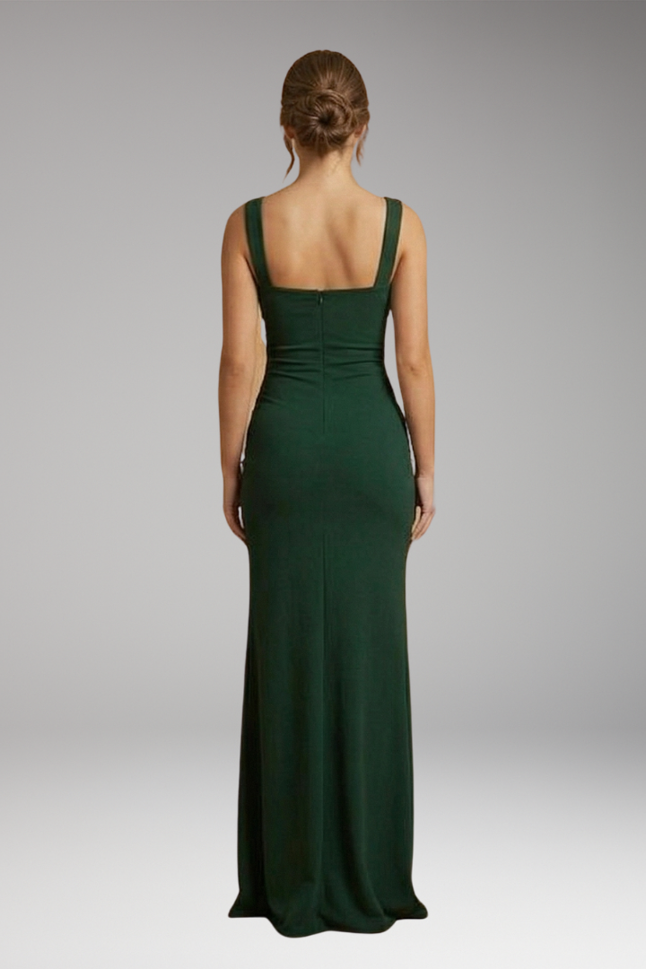Women's Elegant Formal Slip Maxi Dress with Open Back