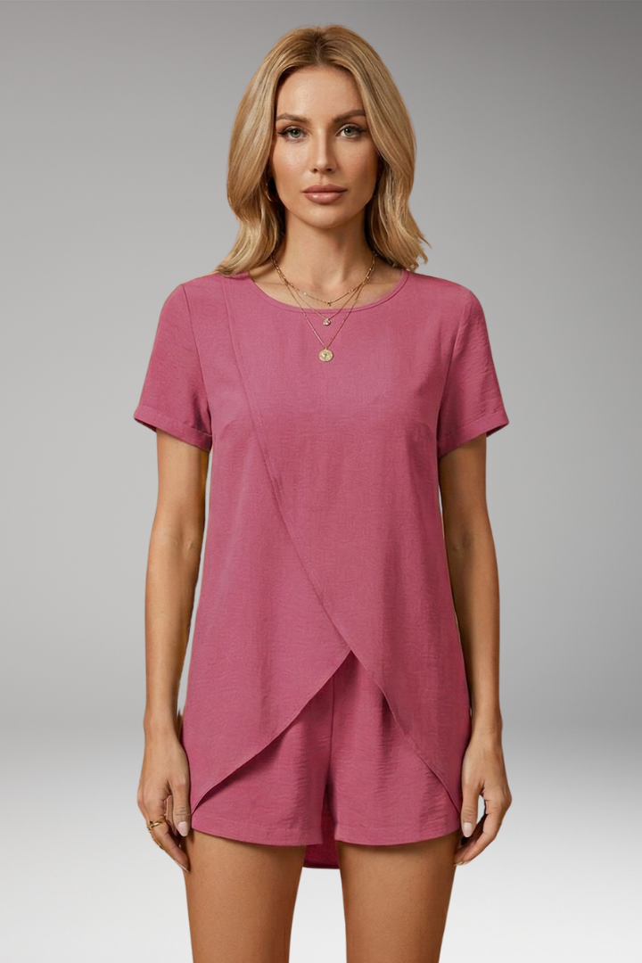 Women's Elegant Summer Lounge Set with Relaxed Fit and Versatile Styling