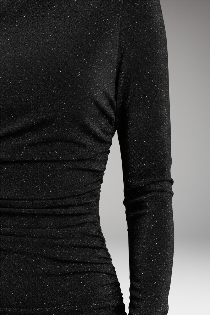 Women's Figure-Hugging Dress with One-Shoulder Design and Ruching