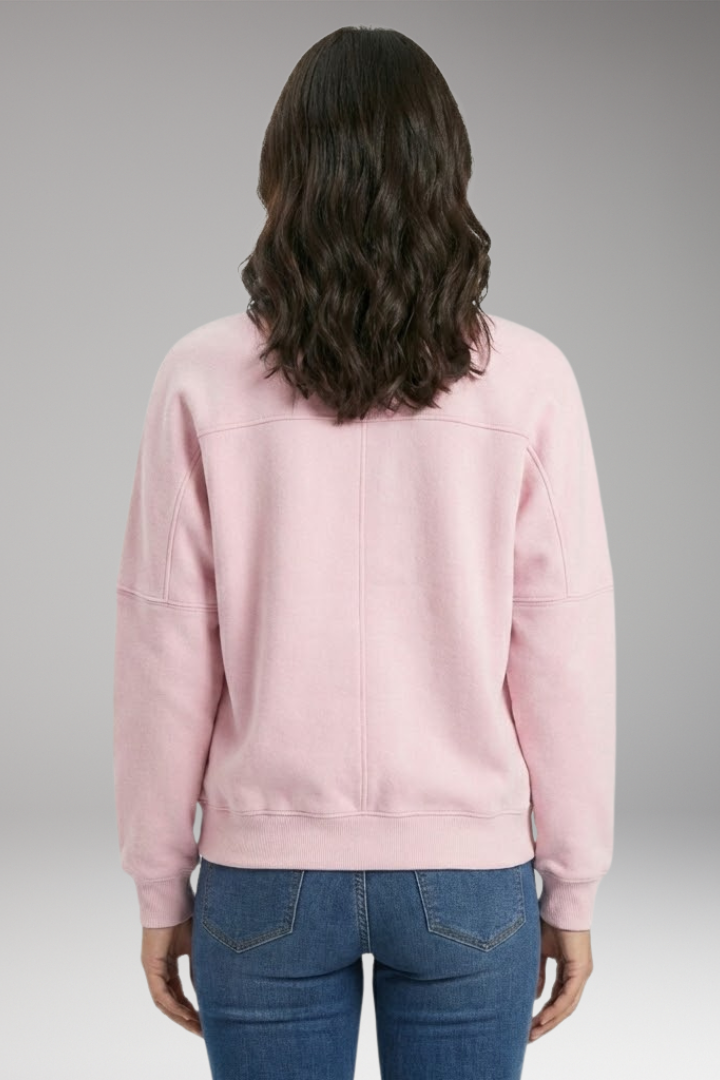 Women's Fleece Bomber Jacket with Front Zipper