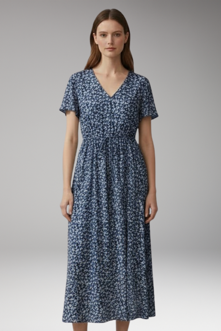 Women's Floral Dress with Flowing Silhouette and Design