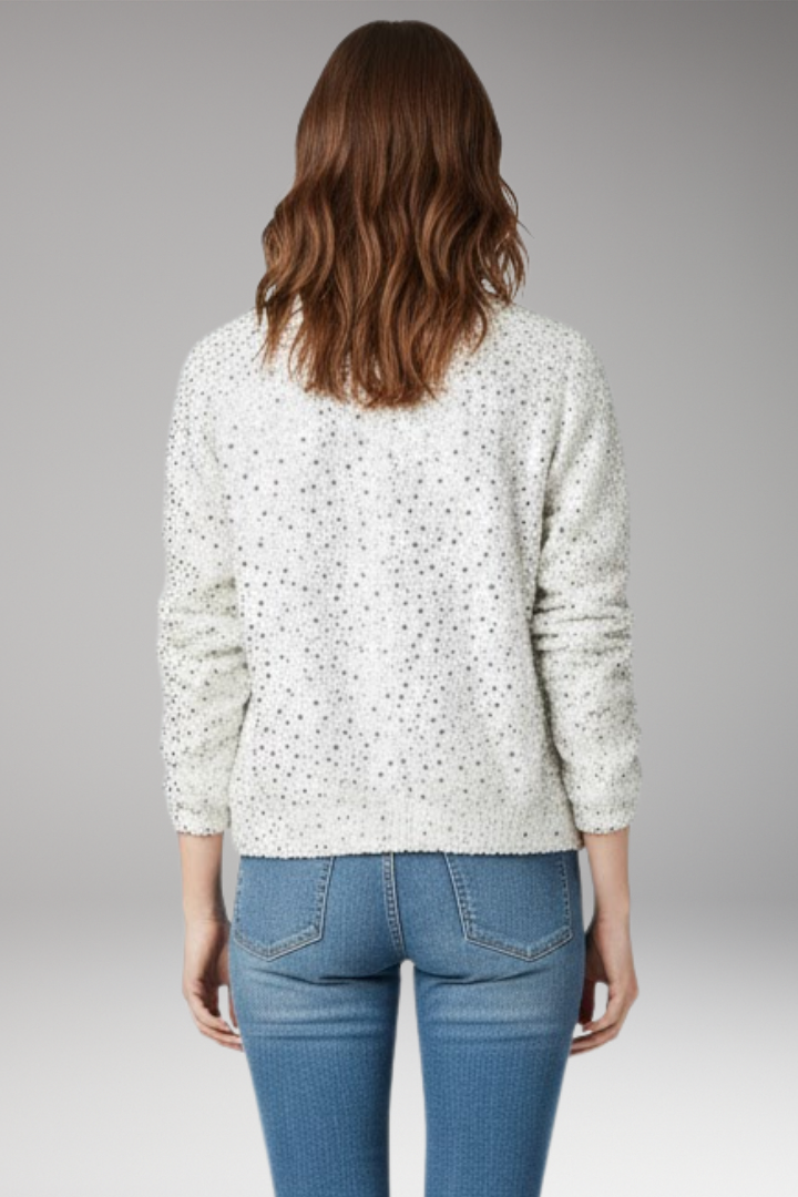 Women's Glitter Bomber Jacket with Zipper and Stand Collar