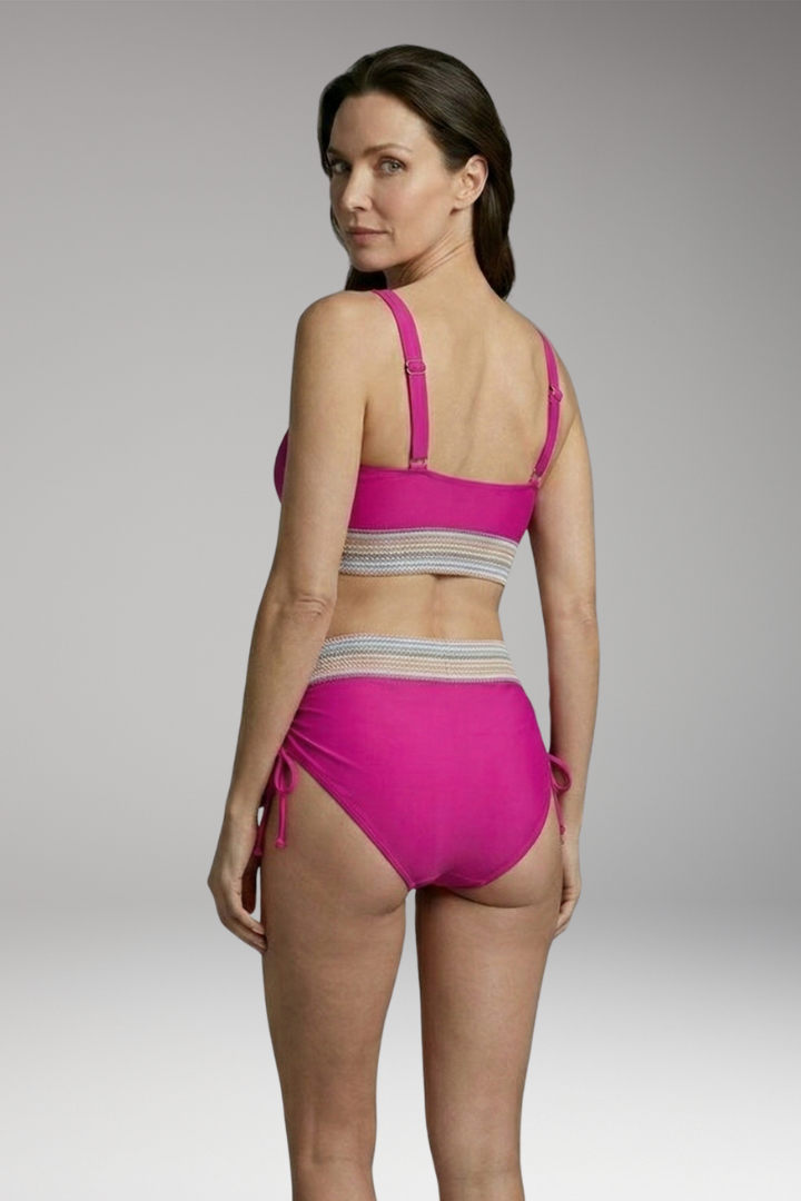 Women's Halter Bikini with High-Waisted Bottoms and Tie-Side Detail