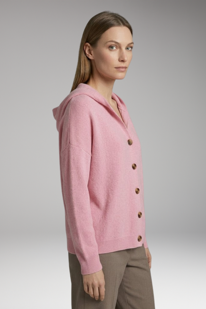 Women's Hooded Cardigan with Button'Down