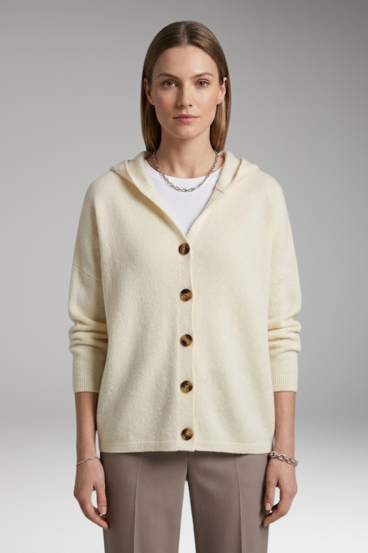 Women's Hooded Cardigan with Button'Down