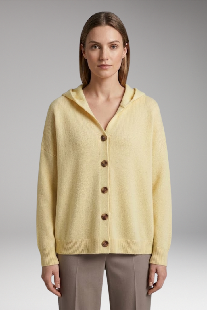 Women's Hooded Cardigan with Button'Down