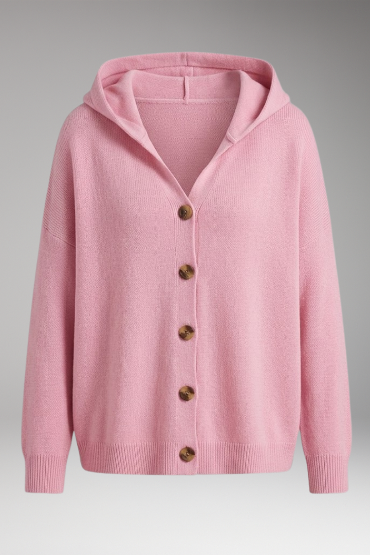 Women's Hooded Cardigan with Button'Down