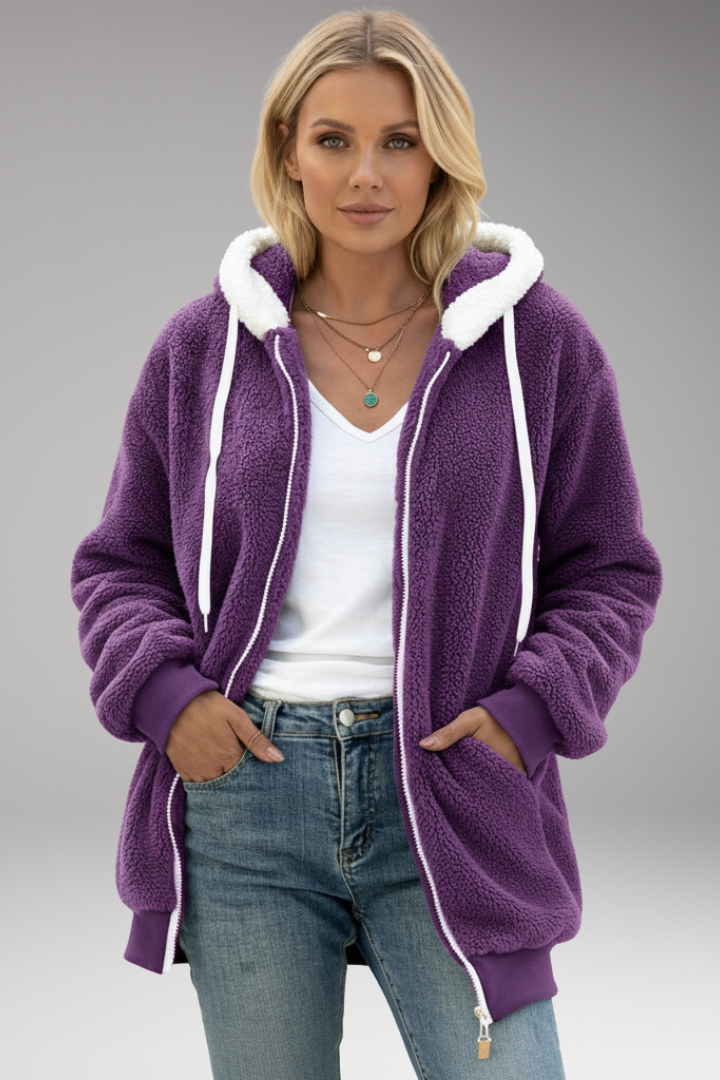 Women’s Hoodie with Zip Closure and Adjustable Hood