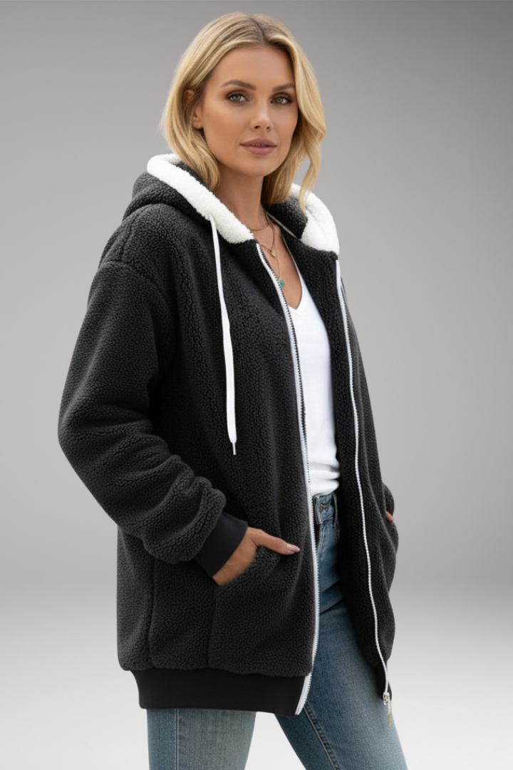 Women’s Hoodie with Zip Closure and Adjustable Hood