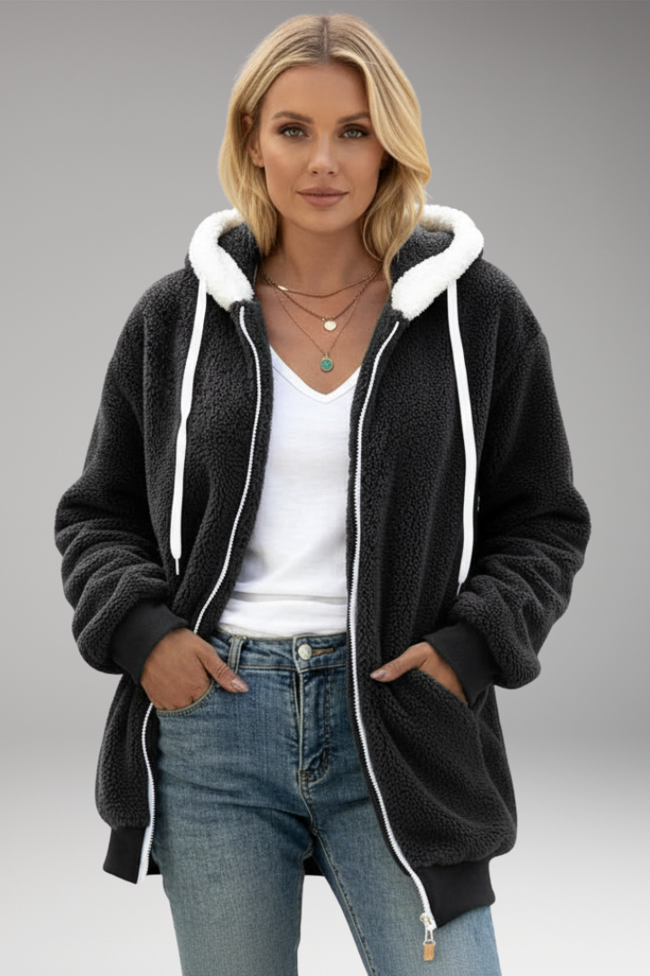 Women’s Hoodie with Zip Closure and Adjustable Hood