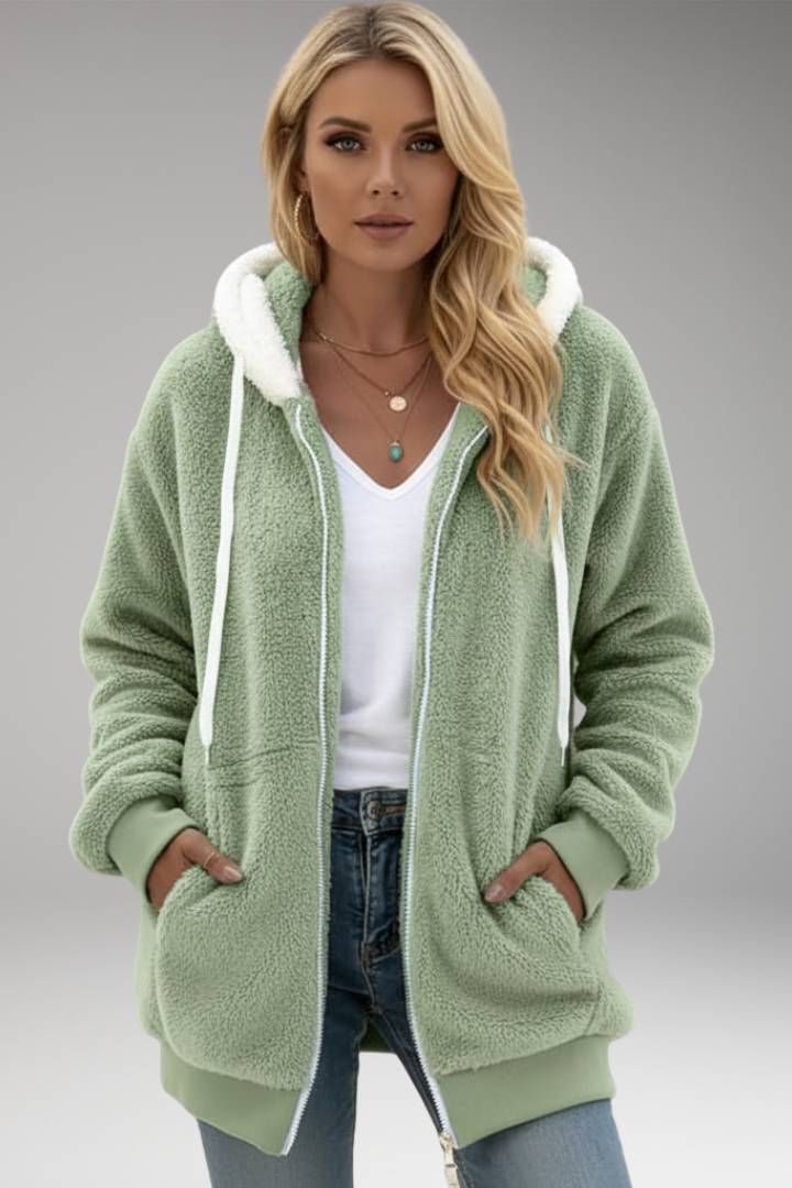 Women’s Hoodie with Zip Closure and Adjustable Hood