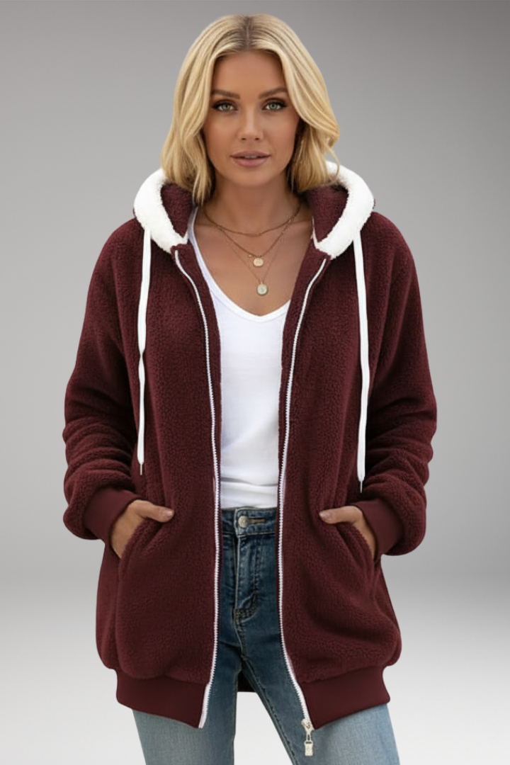 Women’s Hoodie with Zip Closure and Adjustable Hood