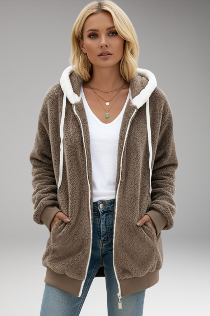 Women’s Hoodie with Zip Closure and Adjustable Hood