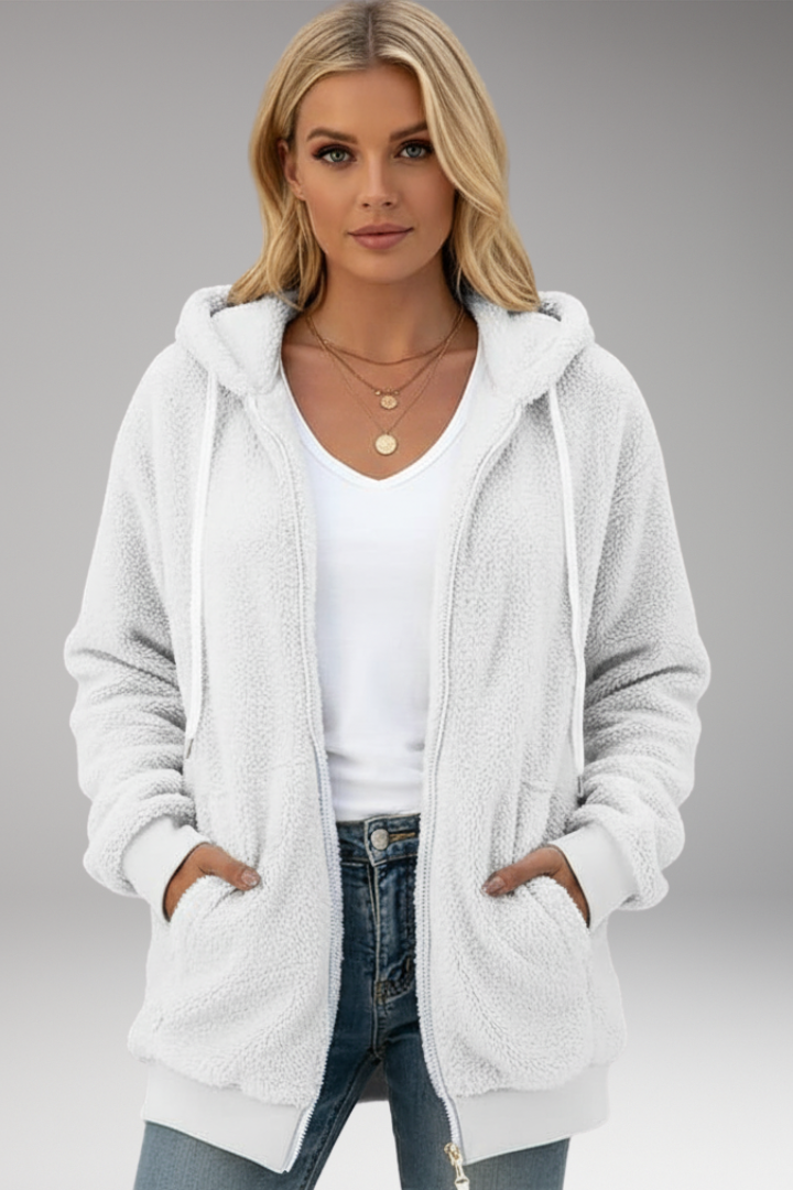 Women’s Hoodie with Zip Closure and Adjustable Hood