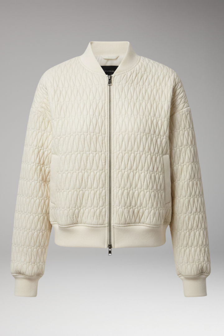 Women's Jacket with Front Closure and Quilted Surface
