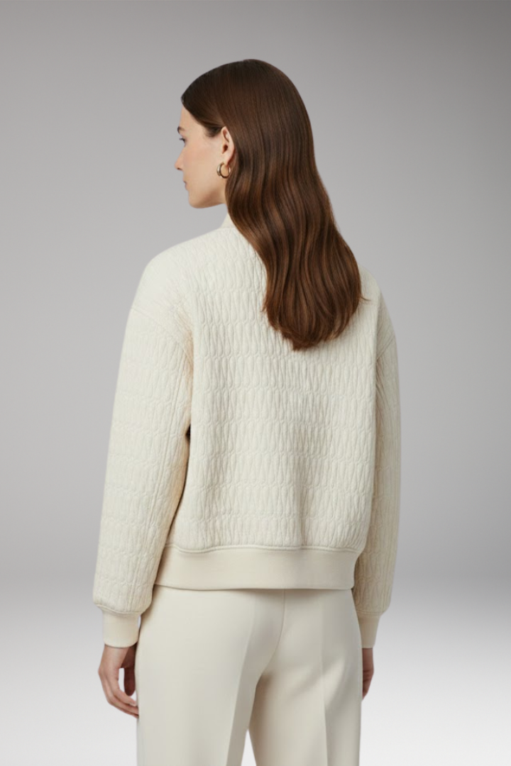 Women's Jacket with Front Closure and Quilted Surface