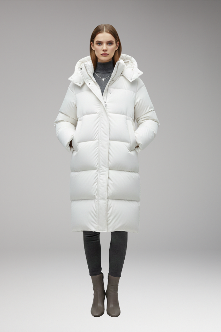 Women's Jacket with Full Zipper and Fixed Hood